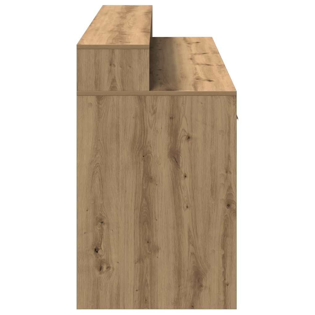 LED-Schreibtisch Sonoma-Eiche 160x55x91 cm Holzwerkstoff