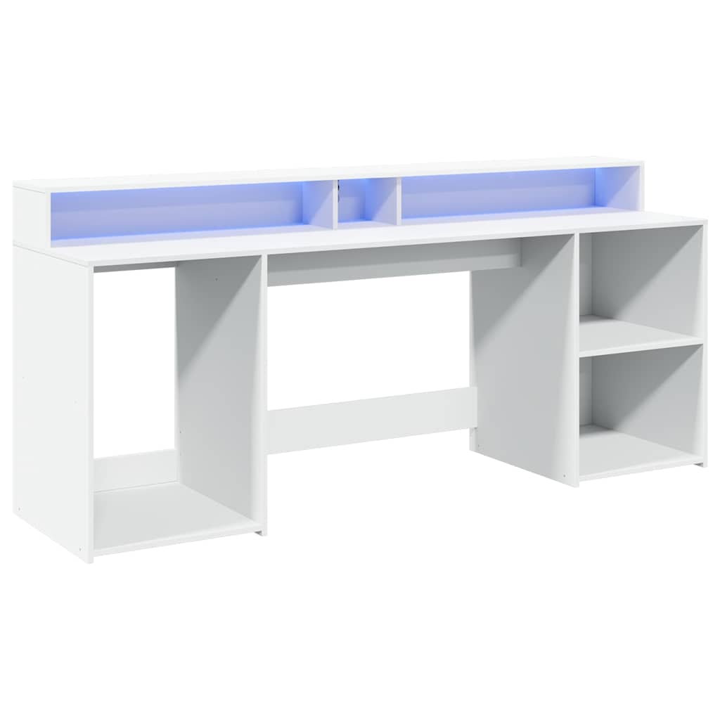 LED-Schreibtisch Schwarz 200x55x91 cm Holzwerkstoff