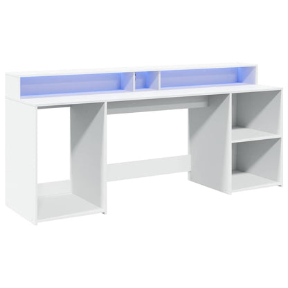 LED-Schreibtisch Schwarz 200x55x91 cm Holzwerkstoff