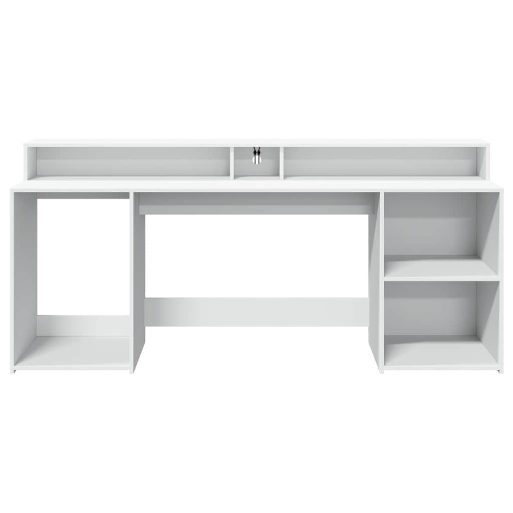 LED-Schreibtisch Schwarz 200x55x91 cm Holzwerkstoff