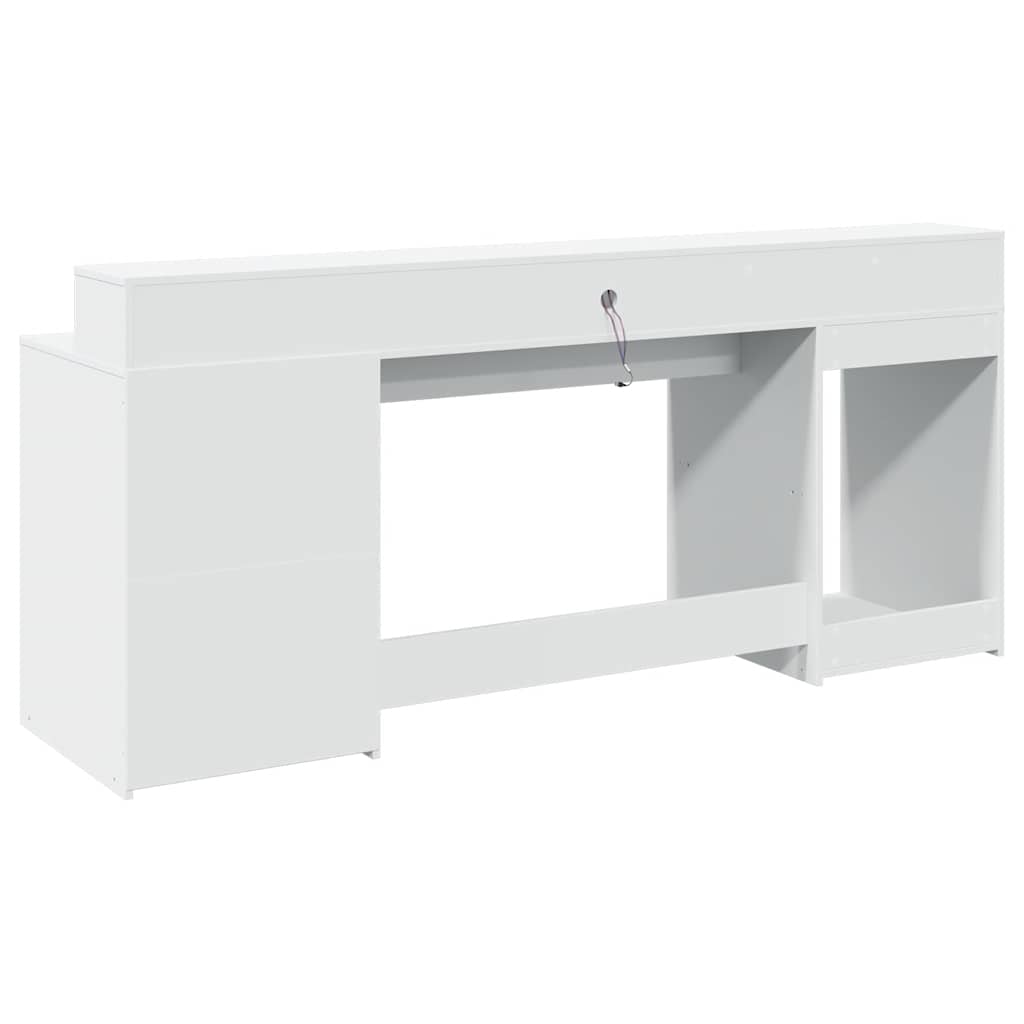 LED-Schreibtisch Schwarz 200x55x91 cm Holzwerkstoff