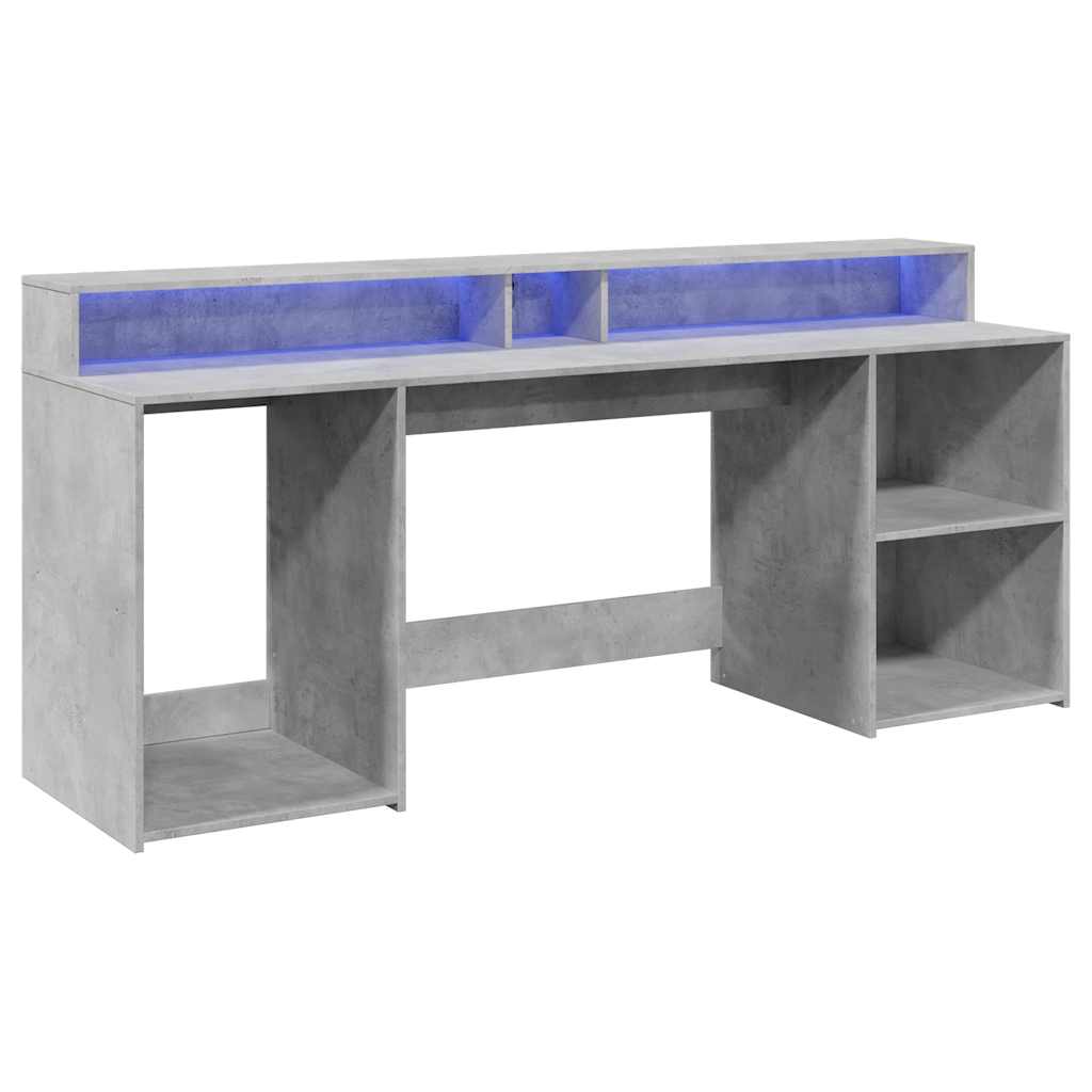 LED-Schreibtisch Schwarz 200x55x91 cm Holzwerkstoff