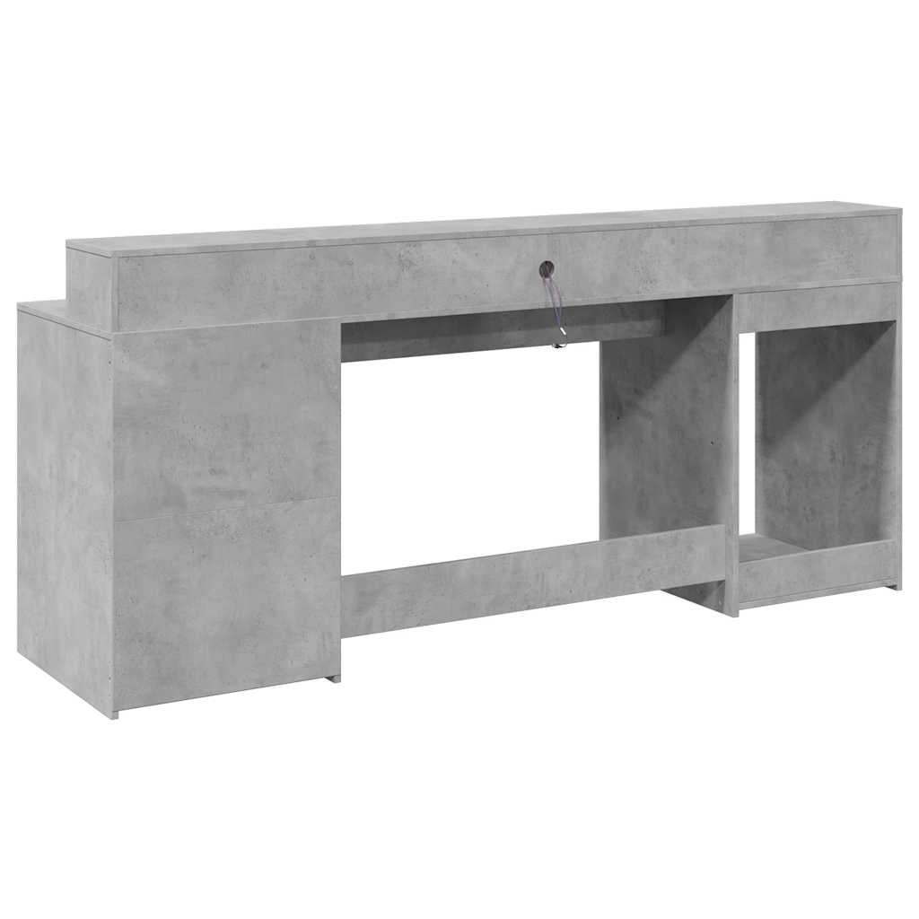 LED-Schreibtisch Schwarz 200x55x91 cm Holzwerkstoff