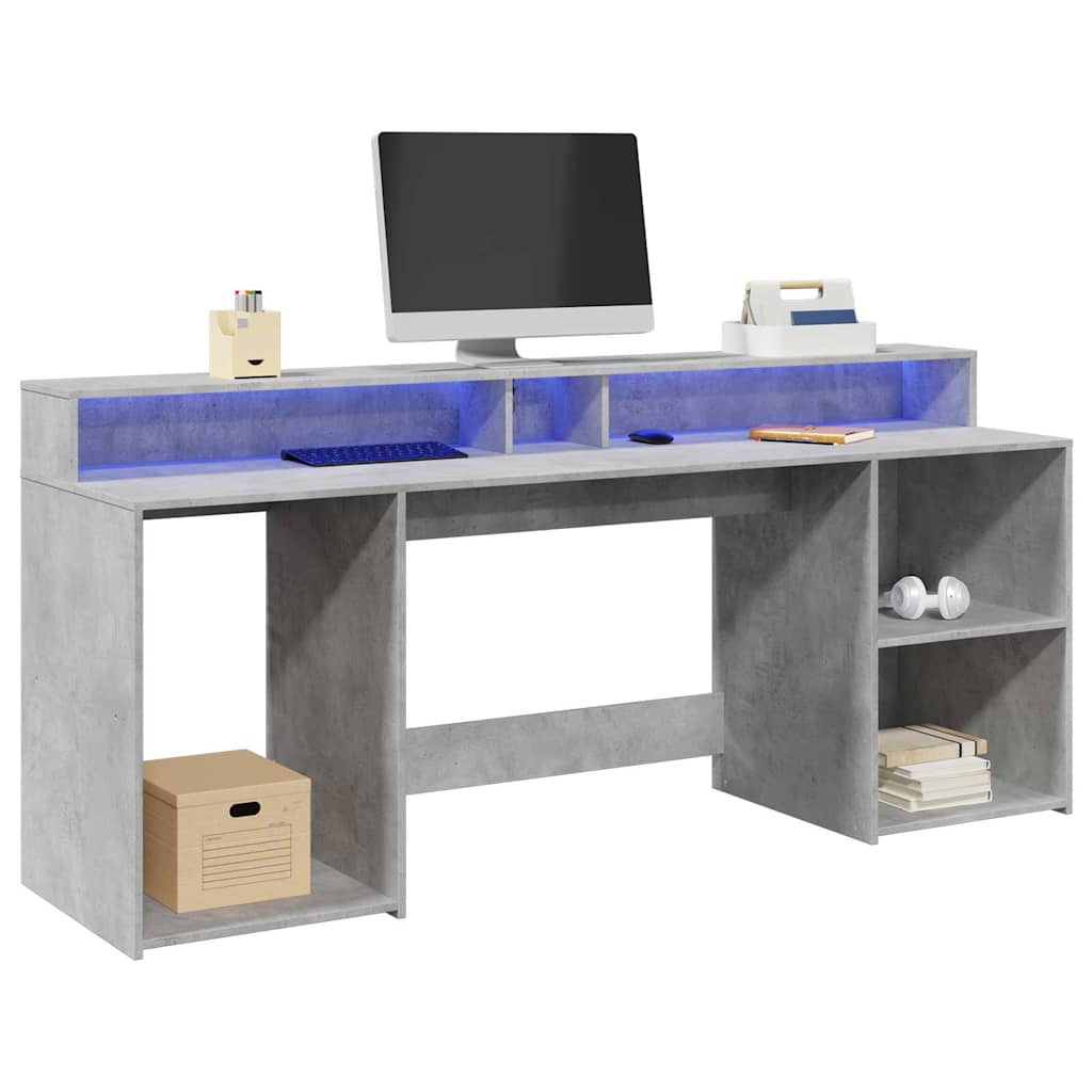 LED-Schreibtisch Schwarz 200x55x91 cm Holzwerkstoff