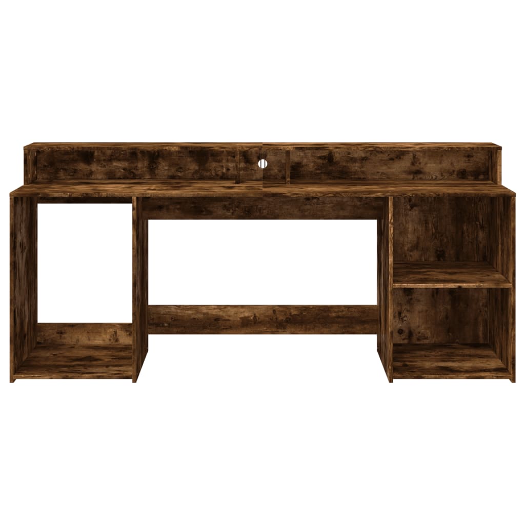 LED-Schreibtisch Schwarz 200x55x91 cm Holzwerkstoff