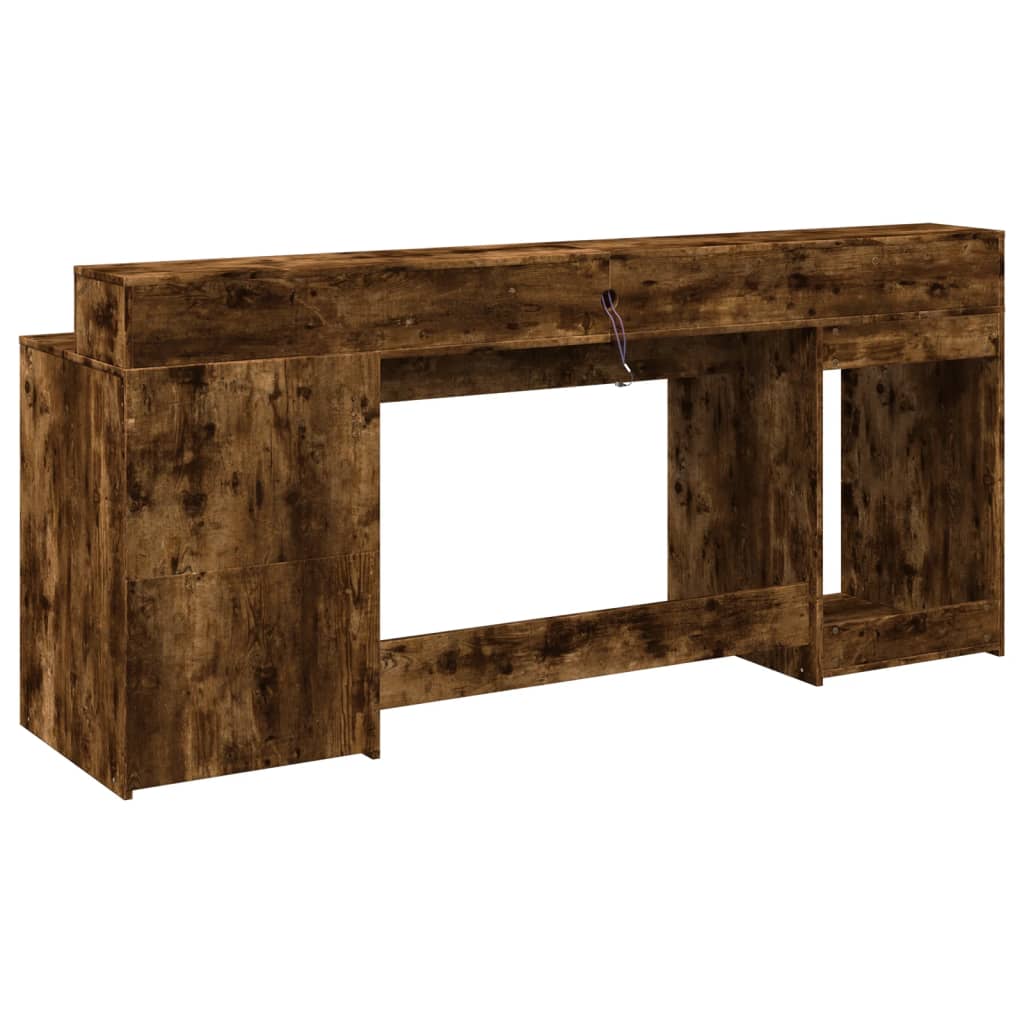 LED-Schreibtisch Schwarz 200x55x91 cm Holzwerkstoff