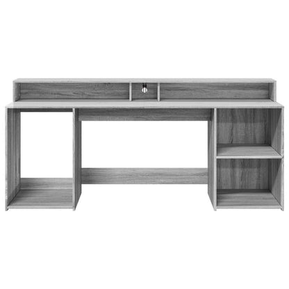 LED-Schreibtisch Schwarz 200x55x91 cm Holzwerkstoff
