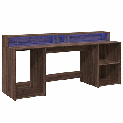 LED-Schreibtisch Schwarz 200x55x91 cm Holzwerkstoff