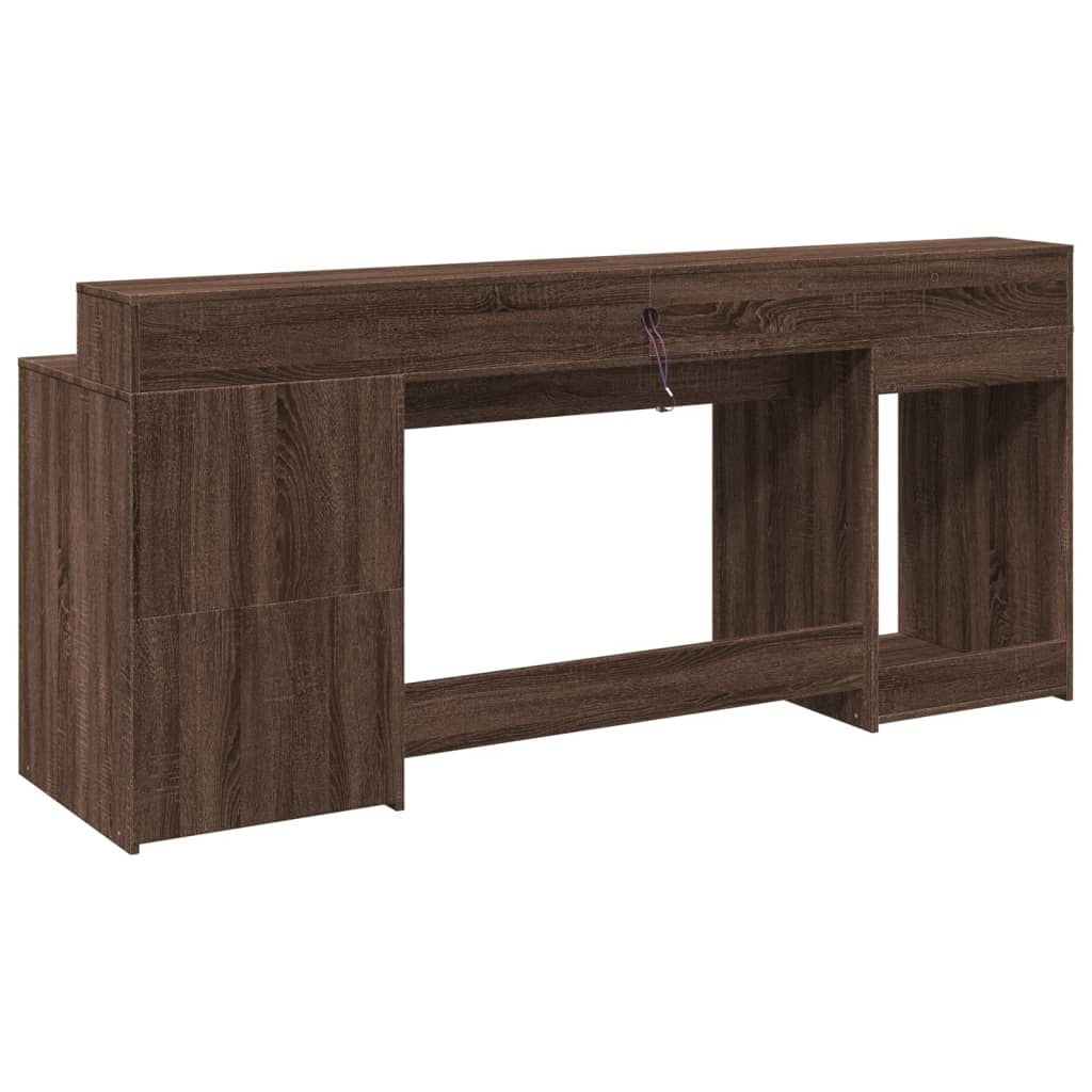 LED-Schreibtisch Schwarz 200x55x91 cm Holzwerkstoff