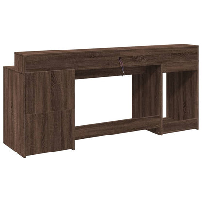 LED-Schreibtisch Schwarz 200x55x91 cm Holzwerkstoff