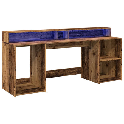 LED-Schreibtisch Schwarz 200x55x91 cm Holzwerkstoff