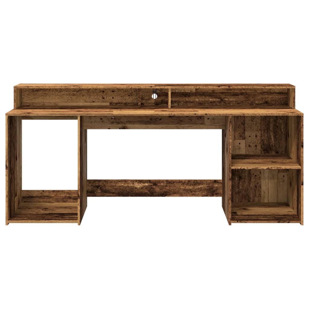 LED-Schreibtisch Schwarz 200x55x91 cm Holzwerkstoff