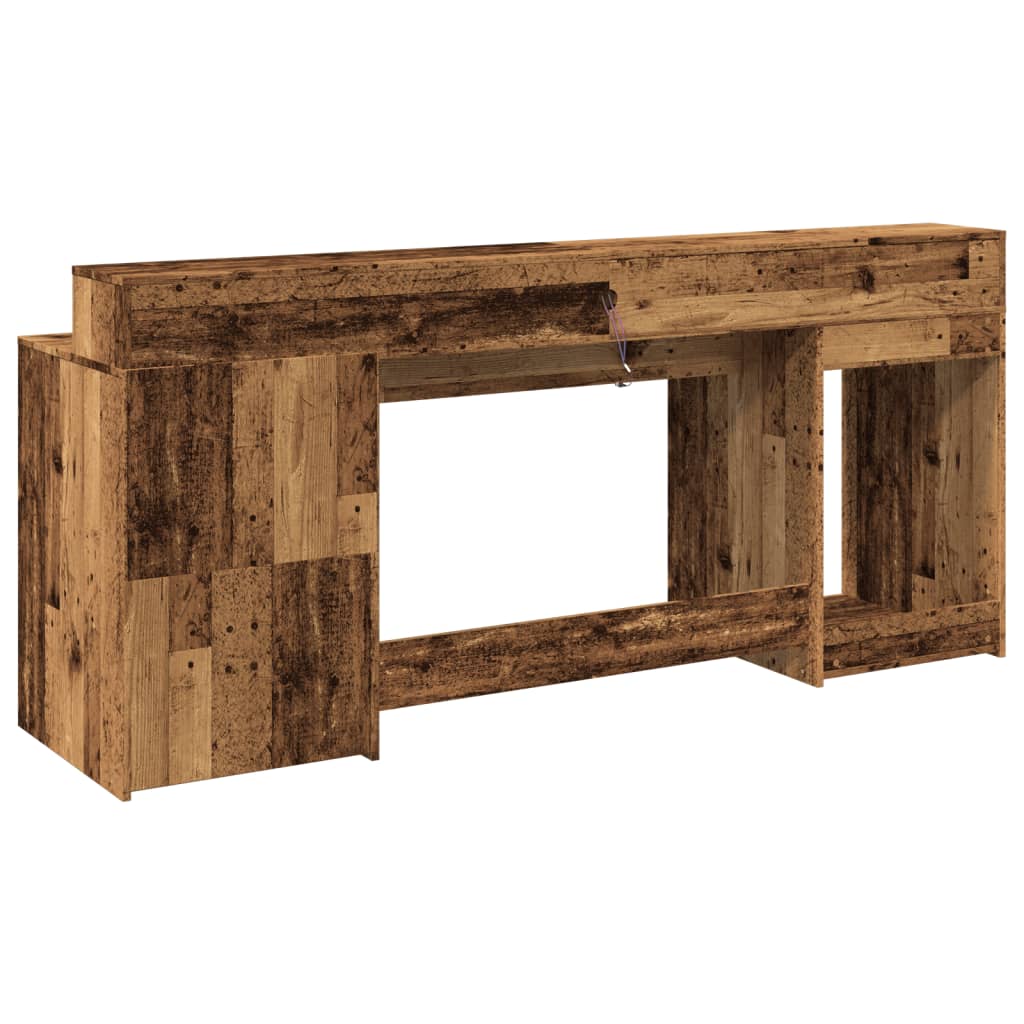 LED-Schreibtisch Schwarz 200x55x91 cm Holzwerkstoff