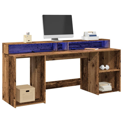 Led-Schreibtisch -Optik Holzwerkstoff Altholz