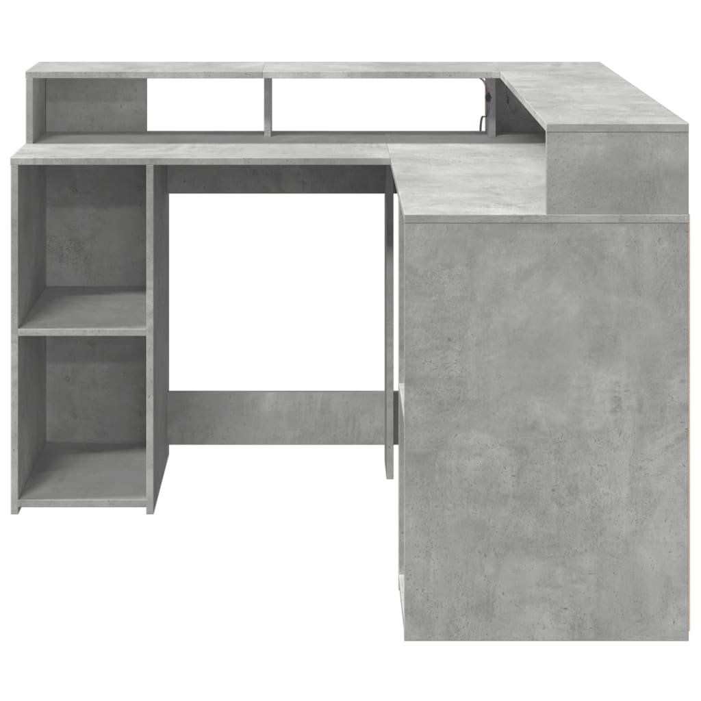 LED-Schreibtisch Weiß 130x130x91 cm Holzwerkstoff