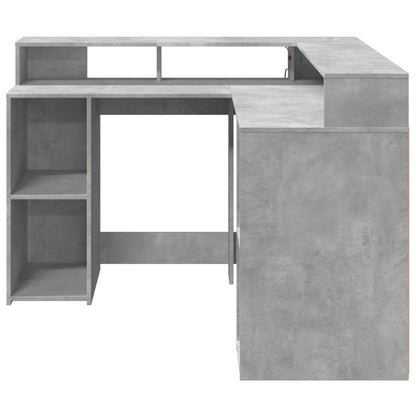 LED-Schreibtisch Weiß 130x130x91 cm Holzwerkstoff