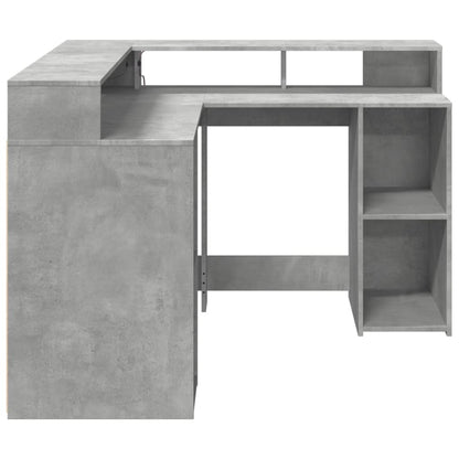 LED-Schreibtisch Weiß 130x130x91 cm Holzwerkstoff