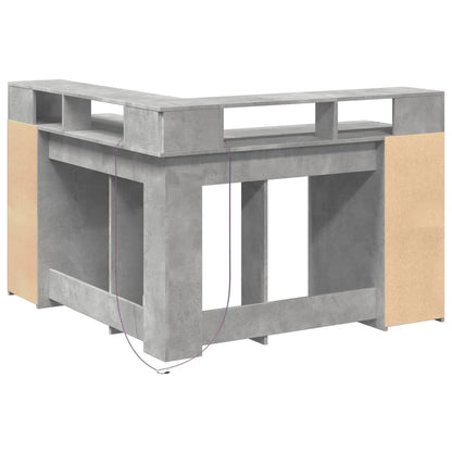 LED-Schreibtisch Weiß 130x130x91 cm Holzwerkstoff