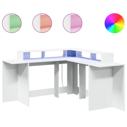 LED-Schreibtisch Artisan-Eiche 152x152x91 Holzwerkstoff