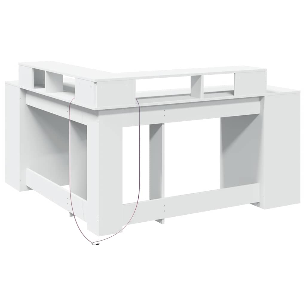 LED-Schreibtisch Artisan-Eiche 152x152x91 Holzwerkstoff