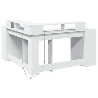 LED-Schreibtisch Artisan-Eiche 152x152x91 Holzwerkstoff