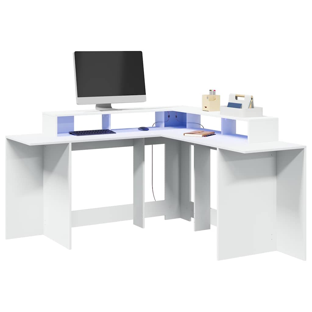 LED-Schreibtisch Artisan-Eiche 152x152x91 Holzwerkstoff