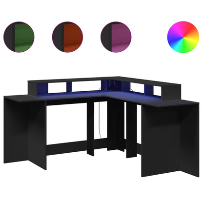 LED-Schreibtisch Artisan-Eiche 152x152x91 Holzwerkstoff