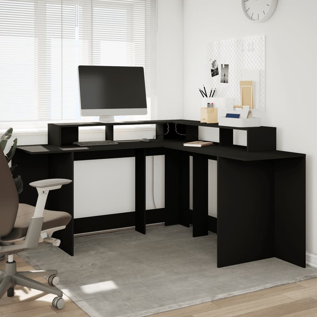 LED-Schreibtisch Artisan-Eiche 152x152x91 Holzwerkstoff