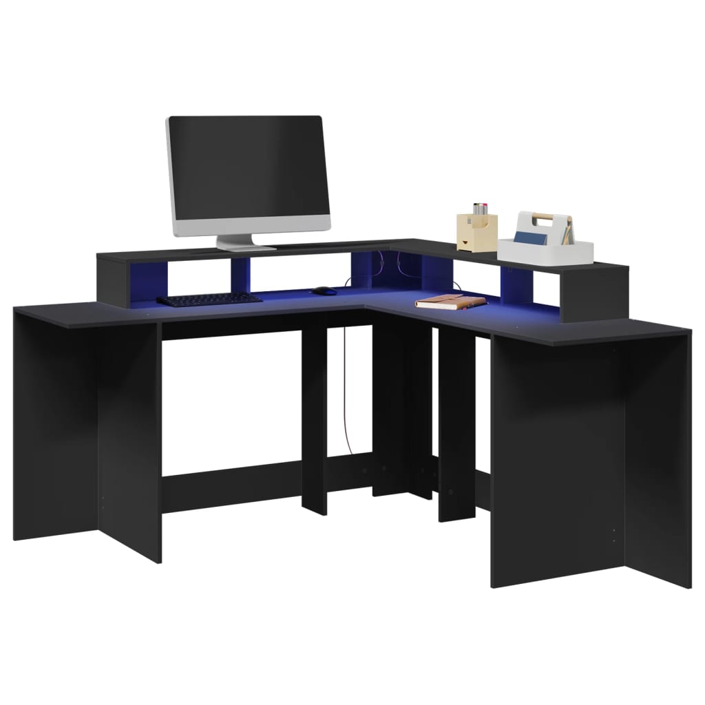 LED-Schreibtisch Artisan-Eiche 152x152x91 Holzwerkstoff