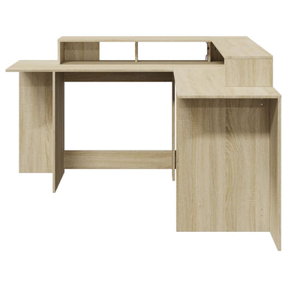 LED-Schreibtisch Artisan-Eiche 152x152x91 Holzwerkstoff