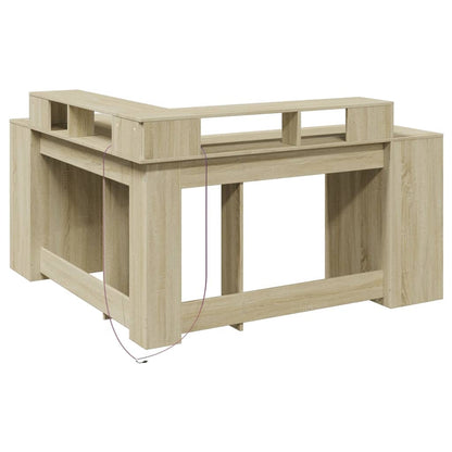 LED-Schreibtisch Artisan-Eiche 152x152x91 Holzwerkstoff