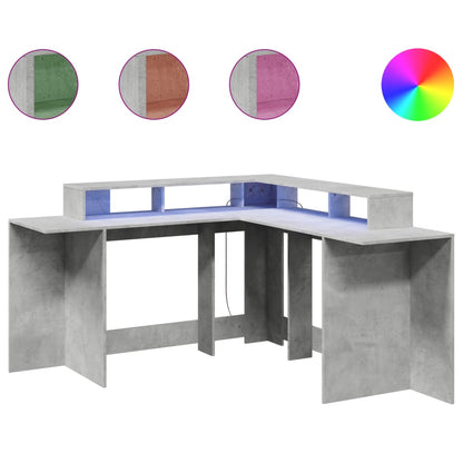 LED-Schreibtisch Artisan-Eiche 152x152x91 Holzwerkstoff