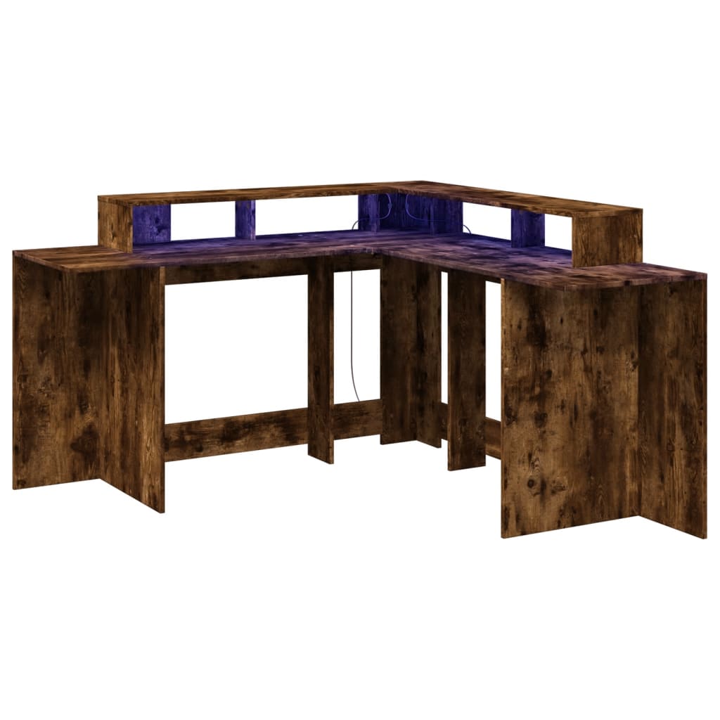 LED-Schreibtisch Artisan-Eiche 152x152x91 Holzwerkstoff