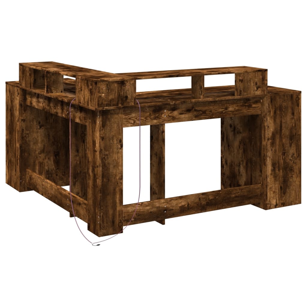 LED-Schreibtisch Artisan-Eiche 152x152x91 Holzwerkstoff