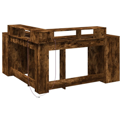 LED-Schreibtisch Artisan-Eiche 152x152x91 Holzwerkstoff