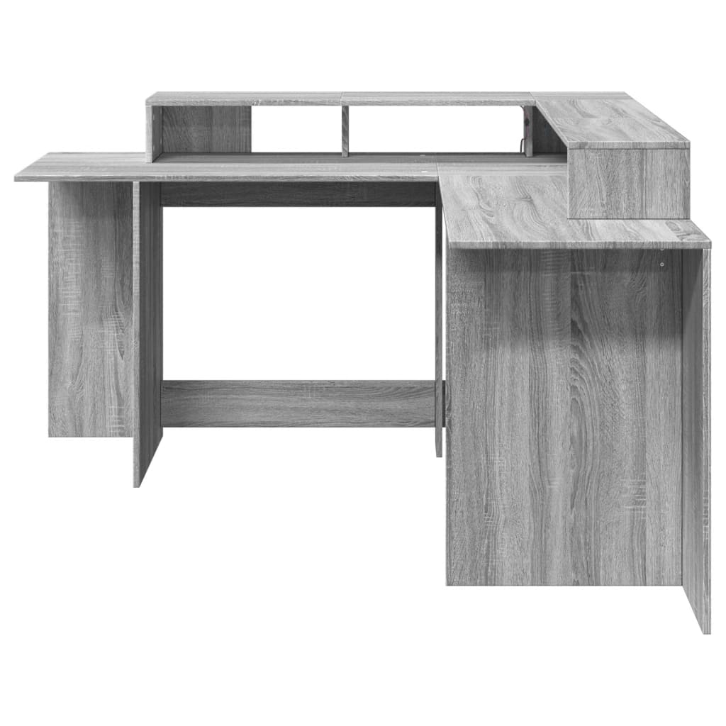 LED-Schreibtisch Artisan-Eiche 152x152x91 Holzwerkstoff