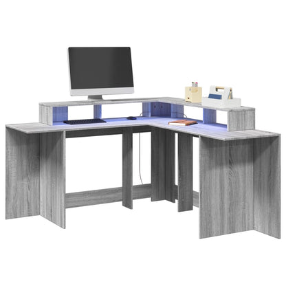 LED-Schreibtisch Artisan-Eiche 152x152x91 Holzwerkstoff