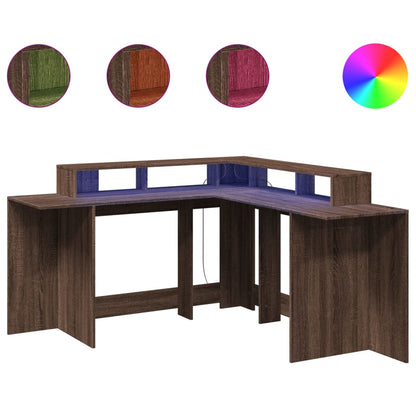 LED-Schreibtisch Artisan-Eiche 152x152x91 Holzwerkstoff