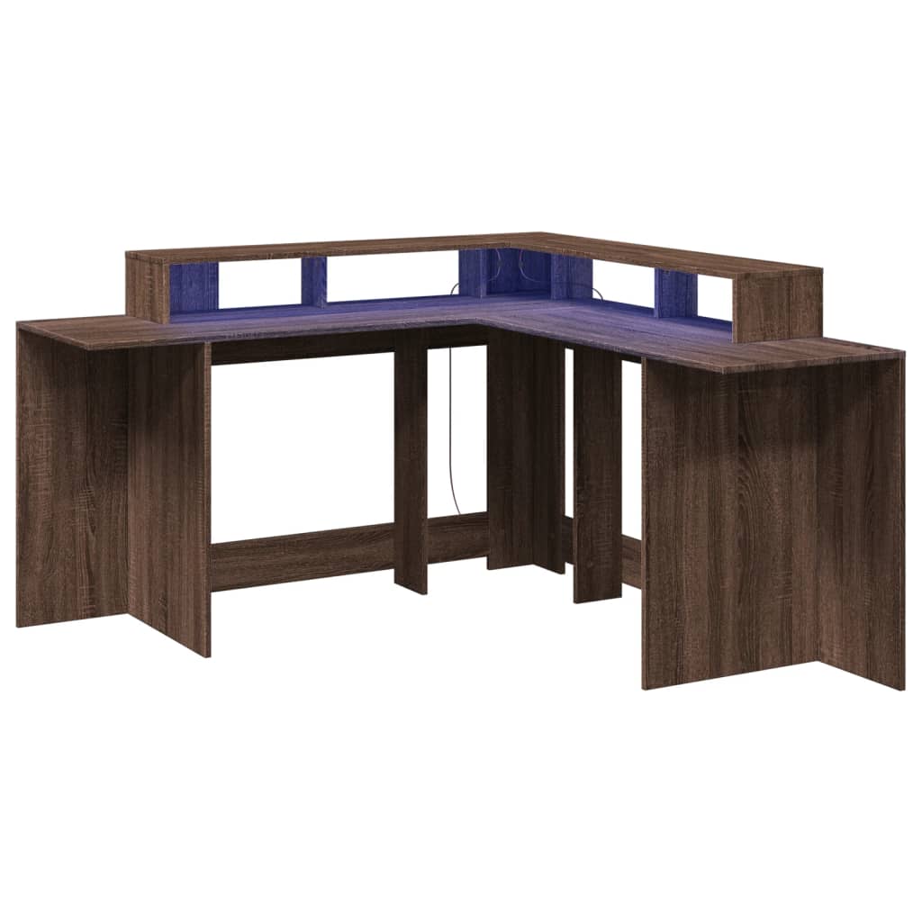 LED-Schreibtisch Artisan-Eiche 152x152x91 Holzwerkstoff