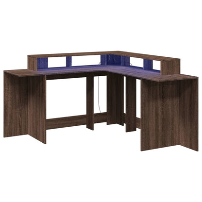 LED-Schreibtisch Artisan-Eiche 152x152x91 Holzwerkstoff