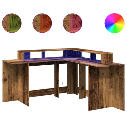 LED-Schreibtisch Artisan-Eiche 152x152x91 Holzwerkstoff