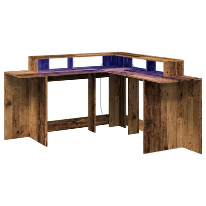 LED-Schreibtisch Artisan-Eiche 152x152x91 Holzwerkstoff