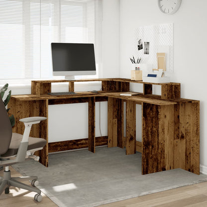 LED-Schreibtisch Artisan-Eiche 152x152x91 Holzwerkstoff