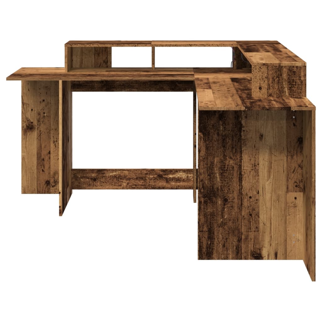 LED-Schreibtisch Artisan-Eiche 152x152x91 Holzwerkstoff