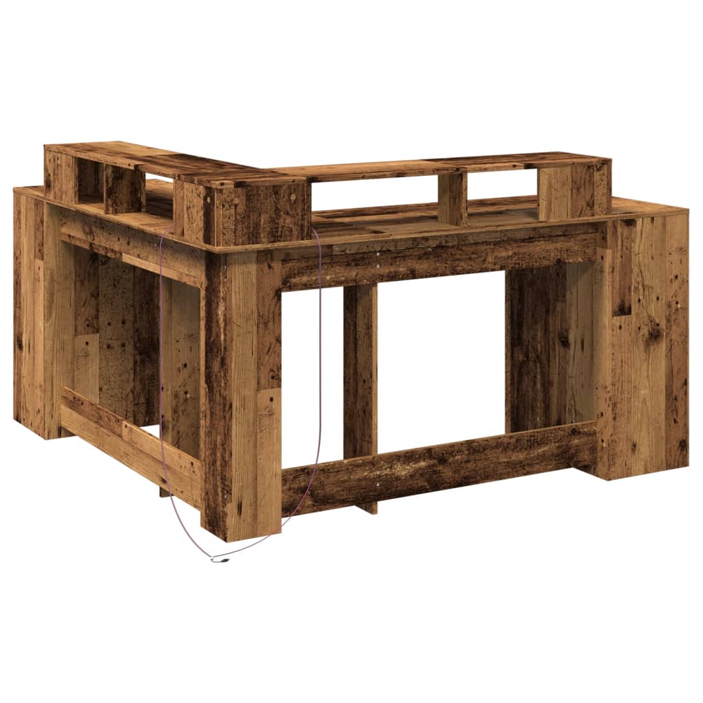 LED-Schreibtisch Artisan-Eiche 152x152x91 Holzwerkstoff