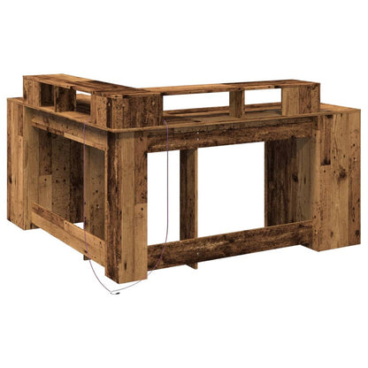 LED-Schreibtisch Artisan-Eiche 152x152x91 Holzwerkstoff