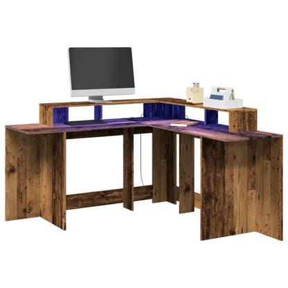 LED-Schreibtisch Artisan-Eiche 152x152x91 Holzwerkstoff