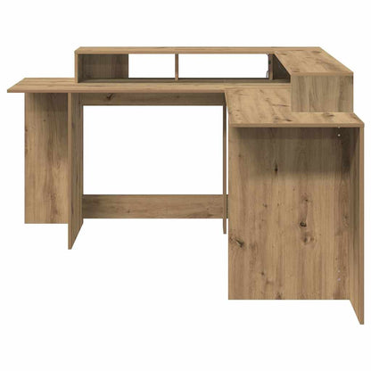 LED-Schreibtisch Artisan-Eiche 152x152x91 Holzwerkstoff