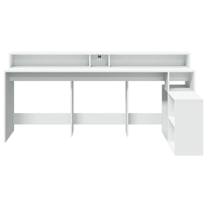 LED-Schreibtisch Grau Sonoma 200x104x91 cm Holzwerkstoff