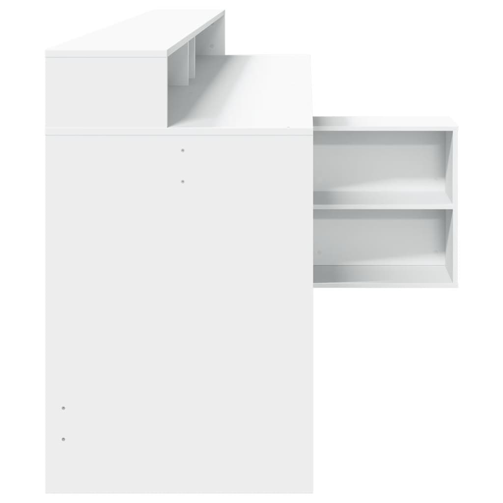 LED-Schreibtisch Grau Sonoma 200x104x91 cm Holzwerkstoff